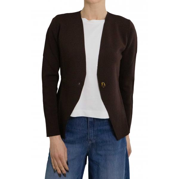 Cardigan con bottone  tinta unita 